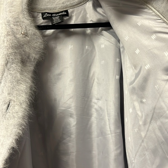 Vintage Lee Sands Angora Cardigan–Pearl Beaded Floral Embroidery–Made in Korea - Picture 11 of 16